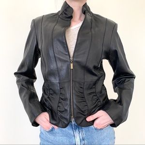 Vintage Marvin Richards Leather Ruched Jacket